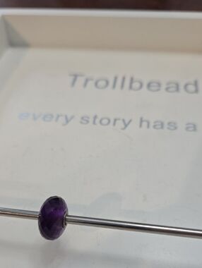 Trollbeads Faceted Deep Purple Glass Charm Bead